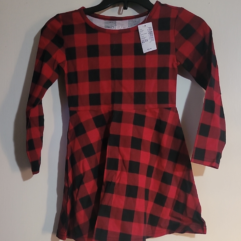 The Children's Place Red and Black Plaid Dress